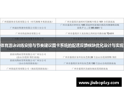 体育游泳训练安排与节奏建议图卡系统的配速反馈模块优化设计与实现